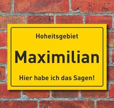 Ortsschild Hoheitsgebiet Geschenk Geburtstag Hausschild 3 mm Alu-Verbund