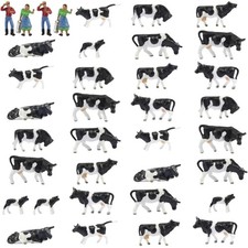 Kuh Tierfiguren H0 Modellbau Bauernhof Zubehör Tierfiguren bunt Schwarz Weiß ...