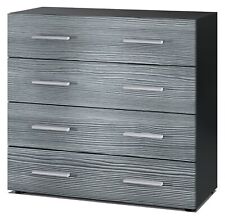 Kommode Schrank Anrichte Sideboard Pavos in Schwarz - Hochglanz & Naturtöne