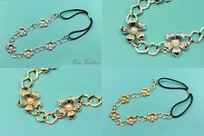 Haarband Stirnband Haarreifen Haarkette Blume Blüte PERLEN Haarschmuck A116