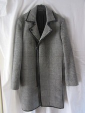 Eleganter Schöner Herren Mantel, Schwarz-Grau ,Kariert  Zara Gr. L