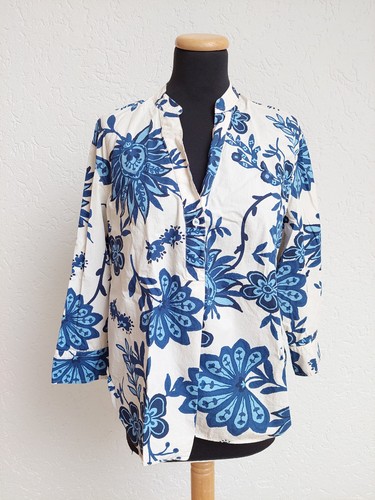 Weiß creme blau blumen - blau,