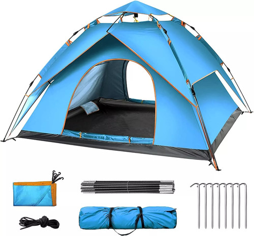 Personen camping zelt - zelt, pop