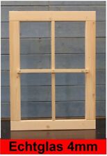 Gartenhausfenster feststehend Glas Sprossen Carportfenster Werkstatt Holzfenster