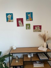 Alpaka Mini handgemalte Bilder