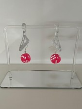 Ohrringe f. Würfel  pink* Mini  18. Geburtstag Geschenk Party Lustig Candy