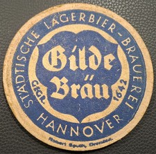 Alter Bierdeckel --- Gilde Brauerei Hannover
