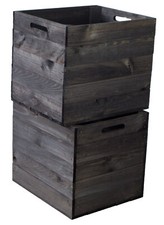 2er set holzkiste schwarz - 2er,