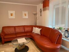 Echtleder-Ecksofa Und Sessel