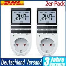 2x Zeitschaltuhr Steckdose Timer Digitale Zeitschalter Wochenzeitschaltuhr 3680W