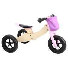 small foot® Laufrad-Trike Maxi 2-in-1 Rosa – Holz-Laufrad für Kinder - Gut