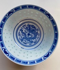 Sendan Schale - ca. 13 cm - blau / weiß / gold - Schälchen  Reisschale Japan