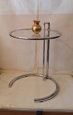 Glastisch, Chromgestell, Höhenverstellbar