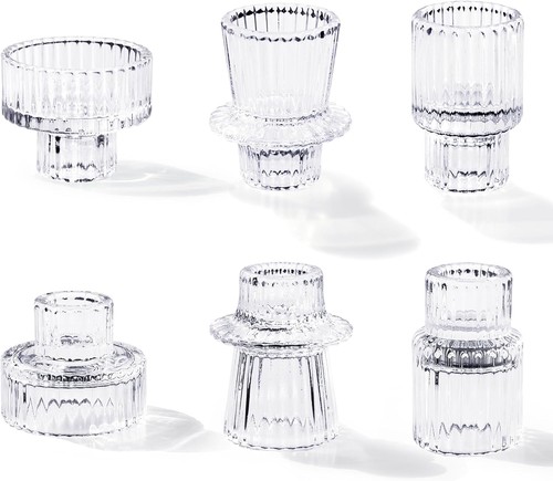 Kerzenhalter glas 6er set - glas,