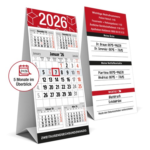 Tischkalender 2026 zum