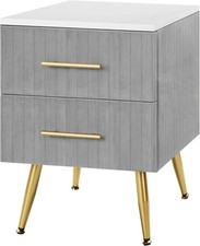 Nachttisch mit 2 Schubladen, Nachtkommode Nachtschrank für Boxspringbett 134gr