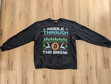 Bitcoin / Krypto "HODL THROUGH THE SNOW" Ugly Christmas Sweater | Größe XL