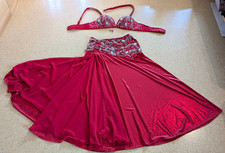 Strass Bauchtanz Kostüm Pailletten Bellydance costum Weihnachten Advent Auftritt