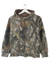 Vintage Damen Realtree Wende Zip Hoodie Braun M
