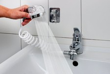 Vital Comfort Waschbecken-Brause mit Spiralschlauch und Wandhalter - Wie neu
