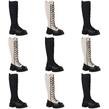 Damen Leicht Gefüttert Plateaustiefel Stiefel Profil-Sohle Schuhe 839452 Mode