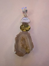 Sterling Silber Solar Quarz