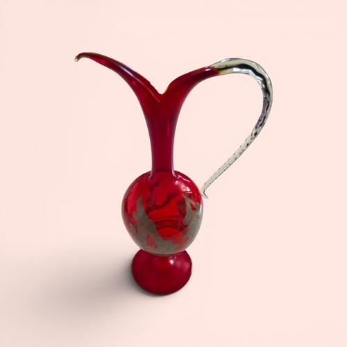 Vintage glaskaraffe rubinrot - vintage,