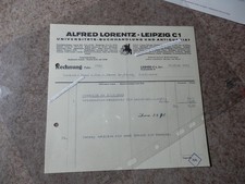 Alte Rechnung A: Lorentz Leipzig Antiquariat 1941 UNI Buchhandlung