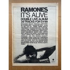RAMONES IT'S ALIVE POSTER