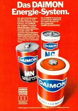 3w21535/ Alte Reklame aus 1972 – DAIMON Energie System Batterien