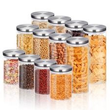Vorratsgläser Vorratsdosen Glas Dosen Glasbehälter mit Edelstahl-Deckel 5 Größen