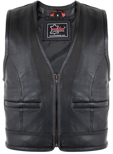 Herren biker lederweste - herren,