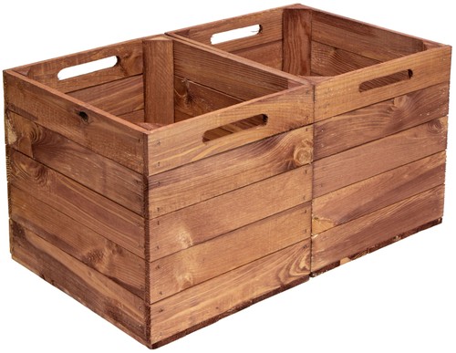 2er set holzkiste vintage - set,