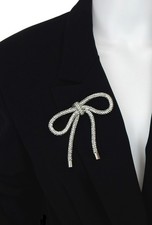 Ella Jonte Brosche Schleife silber Strass elegante Ziernadel Anstecknadel