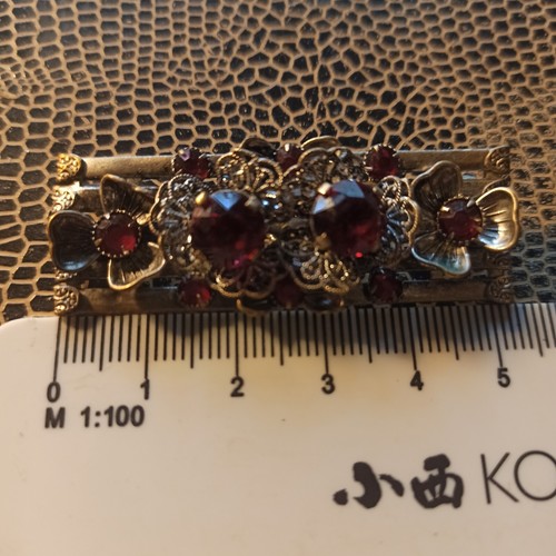 Brosche art deco gablonz rote - brosche,