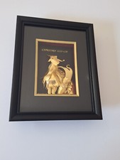 GOLDLAND Sternzeichen 3D Steinbock Capricorn 24 Karat Blattgold Gold Holzrahmen