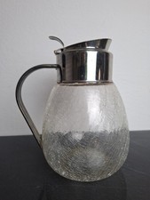 WMF Ikora ART DECO Glas Kanne Deckelkrug Teilverchromt / versilbert um 1930