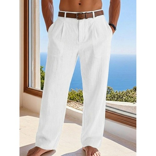 Herren leinen baumwolle hose - herren,