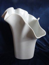 Rosenthal Vase Fazolletto Stil, Sea Salt, Design Claus Riedel 24,5cm weiß matt