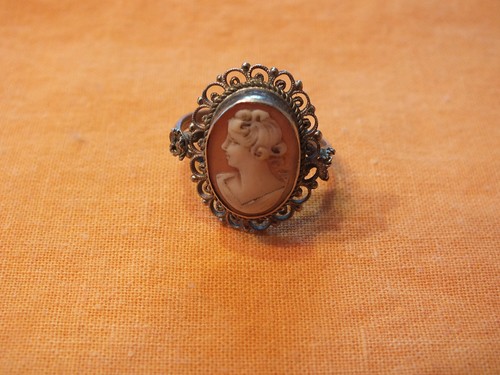 Alter silberner ring mit kamee - alter,