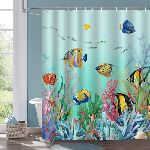 Duschvorhang fische korallen - duschvorhang,