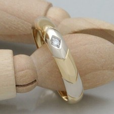 Ring Ehering Gold Unisex ca. 0,03ct W-si Brillant 750/18K Weiß-/Gelbgold Gr. 65
