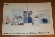 Seltene Werbung SIEMENS SIWAMAT Serie 10 Aqua-Sensor Waschmaschine 1998