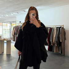 Cape Poncho "Fiona schwarz Onesize (XS-XL) Damen Cape Frauen Frau Winter langarm