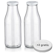 Milchflasche 0,5L Saftflasche 500ml Glas Flasche leer mit Deckel BPA frei