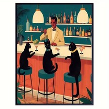 Leinwanddruck  Katzen Bar