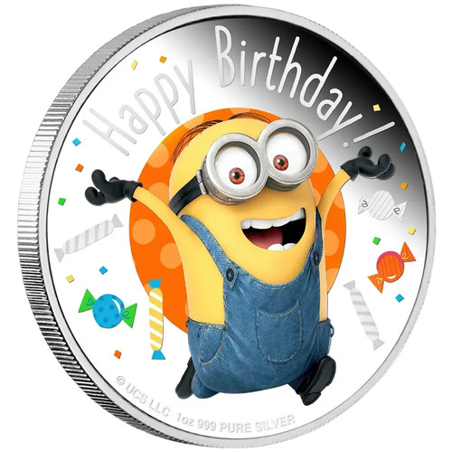Silbermünze minions happy - silbermünze,