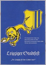 III. Reich: Ansichtskarte Leipziger Stadtfest 1939: SELTEN: Löwe ist los
