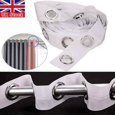 5/10 Meter Gardinenkopfband mit runden Ösenringen für Gardinenjalousien Zuhause UK