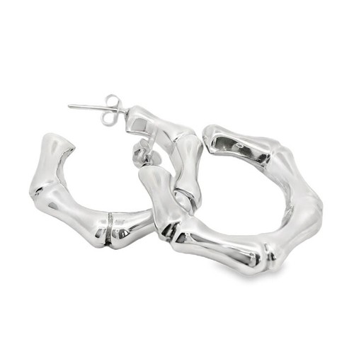 Sterling silber bambus creolen - sterling,
